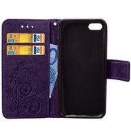 iPhone 5C Case, iPhone 5C Wallet Case,PHEZEN Four Leaf Clover Flower Design PU Leather Wallet Case Stand Flip... N12