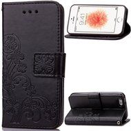 iPhone 5C Case, iPhone 5C Wallet Case,PHEZEN Four Leaf Clover Flower Design PU Leather Wallet Case Stand Flip... N14