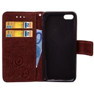 iPhone 5C Case, iPhone 5C Wallet Case,PHEZEN Four Leaf Clover Flower Design PU Leather Wallet Case Stand Flip... N20