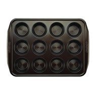 Circulon 12 Cup Symmetry Nonstick Bakeware Muffin Pan, Chocolate N3