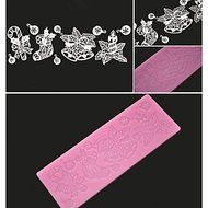 Sher FOUR-C Cake Tools Lace Decoration Mat Cake Lace for Sugarcraft,Silicone Mat Fondant Cake Tools Color Pink