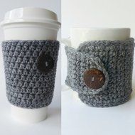 Coffee Mug &amp; Travel Cup Cozy Set Rustic Grey N3
