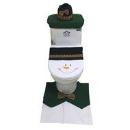 3PCS Toilet Seat Cover,Morecome Fancy Snowman and Rug Bathroom Set Christmas Decor