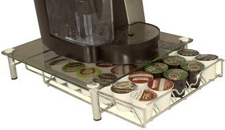 Crystal Clear Glass K-cup Storage Drawer Holder for 30 Kcup Pods By Decobros N2