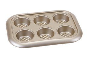 Art and Cook 6 Cup Non-Stick Muffin Pan, Champagne