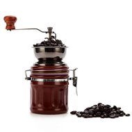 3E Home Manual Canister Ceramic Burr Coffee Mill Grinder, Stainless Steel Top and Ceramic Body N12