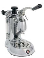 La Pavoni PSW-16 Stradavari 16-Cup Espresso Machine, Chrome with Wood Handles N3