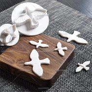 Anyana 3pcs set Little Pigeon Plastic Plunger And Cookie Cutter Cake Mould Tool Kitchen Tool Sugar Paste Baking... N3
