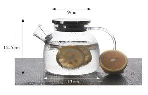 Ceramic Story Glass Water Pitcher With 304 Stainless Steel Lid,Large Water Pot, Glass Teapot, Iced Tea Pitcher... N11