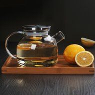 Ceramic Story Glass Water Pitcher With 304 Stainless Steel Lid,Large Water Pot, Glass Teapot, Iced Tea Pitcher... N12