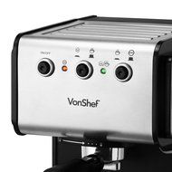 VonShef Premium Stainless Steel 1050W 15 Pump Espresso Coffee Maker Machine With Cup Warming Plate N3