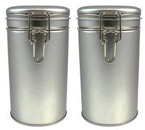 Latching Tea Storage Tin, Coffee Tin, Tea Container, Spice Storage, Latched Lid W/ Rubber Seal, Multi-Purpose...