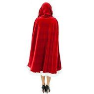Cloak Costume ,BeautyVan women Fashion Deluxe Red Velvet Christmas Hooded Cape Cloak Costume N3