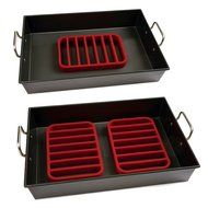 Norpro Red Nonstick Silicone Roasting Roast Turkey Chicken Pork Fish Rack Trivet N8