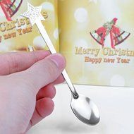 Powstro Stainless Steel Coffee Spoons Christmas Design Tableware - 4pcs(random shapes) N2