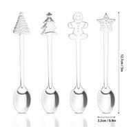 Powstro Stainless Steel Coffee Spoons Christmas Design Tableware - 4pcs(random shapes) N3