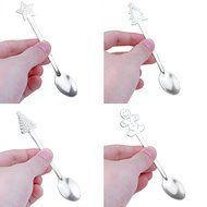 Powstro Stainless Steel Coffee Spoons Christmas Design Tableware - 4pcs(random shapes) N4