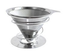 Oishii Pour Over Coffee Dripper and Reusable Brewer - Stainless Steel Filter with Unique Spiral Base N3
