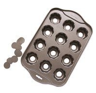Tosnail 12 Cavity Flower-shaped Mini Cheesecake Pan Cupcake Pan with Removable Bottom N2
