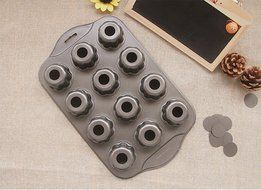 Tosnail 12 Cavity Flower-shaped Mini Cheesecake Pan Cupcake Pan with Removable Bottom N4
