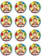 Curious George #1 Edible Cupcake Toppers - Set of 12