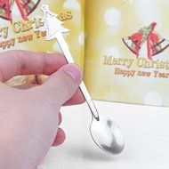 Powstro Stainless Steel Coffee Spoons Christmas Design Tableware - 4pcs(random shapes) N6