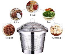 yueton 2pcs Stainless Steel Loose Leaf Tea Fine Mesh Infuser Strainer with Extended Chain N4