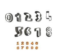 YeMarket 9-Pieces Number Cookie Cutter Set, Stainless Steel Biscuit Mold
