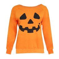 Pullover Tops,Morecome Women Halloween Pumpkin Print Long Sleeve Sweatshirt N22
