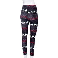 PHOTNO Women Skinny Leggings Stretchy Flower Deer Printed Pencil Tight Pants N2