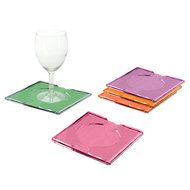 Decor Hut cocktail coasters with insert for napkin to catch excess water or drips, set of 4 with stand. great... N2
