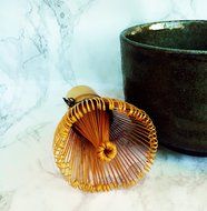 HARU MATCHA - MADE IN JAPAN - Traditional Handcarved Golden Bamboo Matcha Whisk (100 Prongs) N4