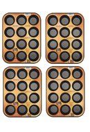 Bakers Secret Essentials 12 Cup Muffin Pan 4 Pack