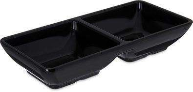 Carlisle 086203 Melamine Double Square Ramekin, 4-oz. Capacity, 5-3/4 x 2-3/4 x 1", Black (Case of 24) N6