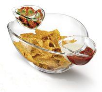 (Multi-function Servingware) Felli- Crystal clear acrylic serving bowl set. 12.5" Mixing salad bowl and 2 sauce... N4