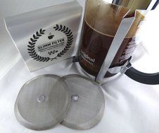2 Premium Stainless Steel 4" Replacement Filters for Bodum French Press - 2 French Press Filters in Package and... N2