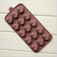 Sher 15 Hole Heart Peach Heart Shape Cake Ice Jelly Chocolate Silicone Molds N2