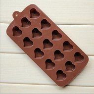 Sher 15 Hole Heart Peach Heart Shape Cake Ice Jelly Chocolate Silicone Molds N3