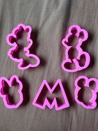 5pcs/set Cartoon Mickey Mouse Candy Cookies Cutter Mold Fondant Chocolate Embossing Mold N2