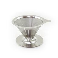 BOCHA - Pour Over Coffee Filter, Reusable Stainless Steel Cone Dripper, Permanent and Paperless with Cup Stand N2