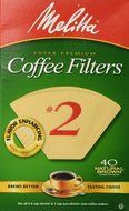 Melitta Cone Coffee Filters 40 Count #2 Natural Brown N4