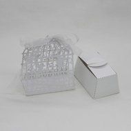 50PC Candy Box,Morecome Birdcage Flowers Laser Cut Favor Candy Box (Purple) N22