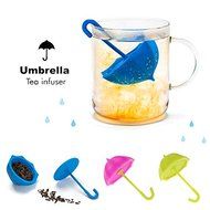 3pcs New Beauty Colorful Umbrella Silicone Tea Leaf Strainer Infuser Spice Herbal Filter N4