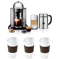 Nespresso VertuoLine Coffee/Espresso Maker (Chrome) Reusable To Go Mug 3-Pack Bundle includes VertuoLine Coffee...