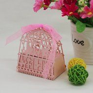 50PC Candy Box,Morecome Birdcage Flowers Laser Cut Favor Candy Box (Purple) N25