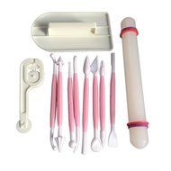 11 Pcs Sugarcraft Cake Mold Decorating Fondant Plunger Cutters Tools Mould (HotPink ) N8