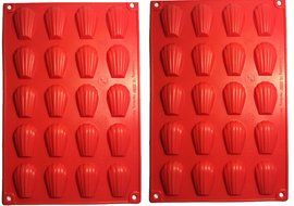 Fasmov 20-Cavity Silicone Madeleine Pan Cookie Mold,Baking Mold, Handmade Soap Moulds and more,Set of 2 N3
