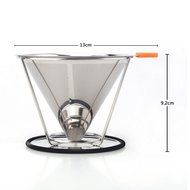 Firlar Paperless Pour Over Coffee Dripper - Stainless Steel Reusable Coffee Filter Coffee Maker N5