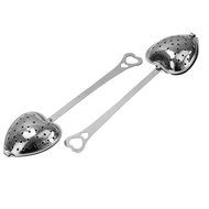 2Pcs Stainless Steel Heart Tea Infuser Steeper Strainer Spoon Handle Shower N5