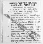 Repair Your Bunn Coffee Maker, Water Not Heating? Thermal Fuse Harness (B-10, GRX, BXB, BTX, GRB, BR10, BXW, BT...